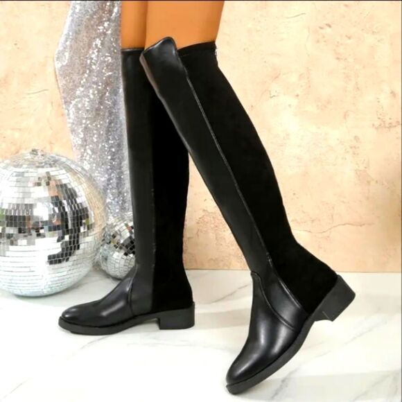 Elegant Black Over-the-Knee Boots Sz 9 - Picture 6 of 11